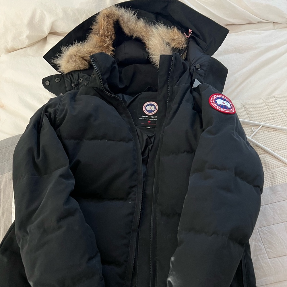 Canada Goose Black Puffer with Fur Hood